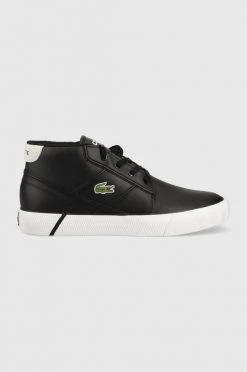 Ανδρικά Sneakers Δερμάτινα αθλητικά παπούτσια Lacoste Chukka , χρώμα: μαύρο