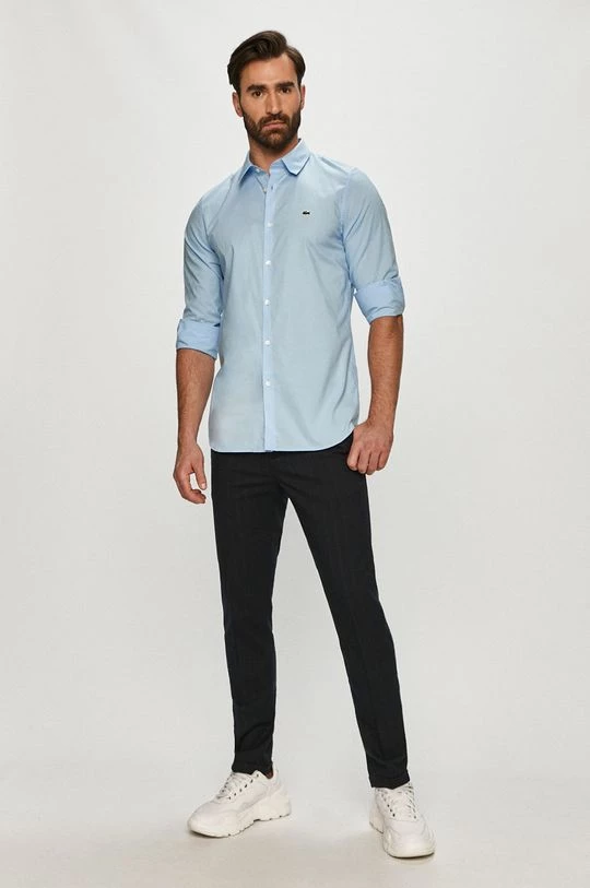 Ανδρικά Πουκάμισα Lacoste - Βαμβακερό πουκάμισο ανοιχτό μπλε 3 Ανδρικά Πουκάμισα Lacoste - Βαμβακερό πουκάμισο ανοιχτό μπλε - Image 3