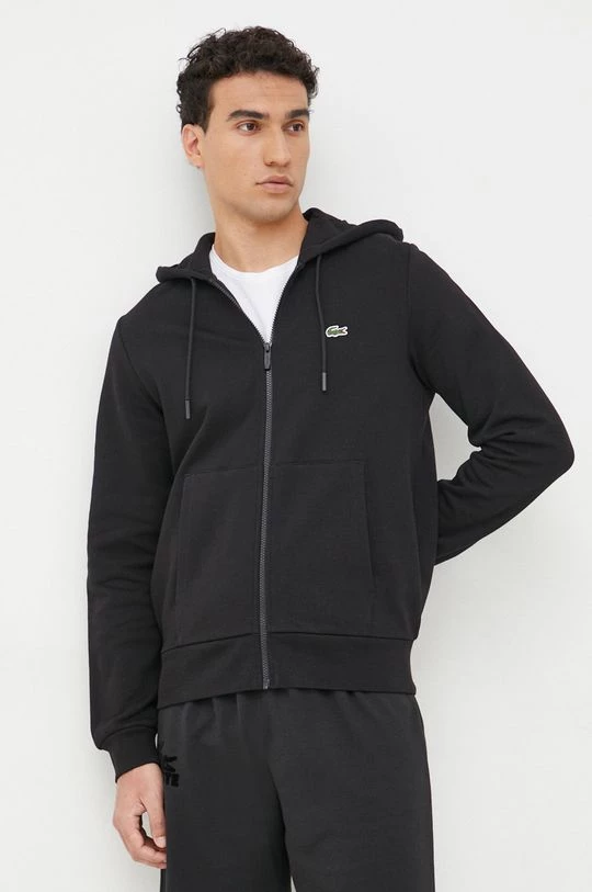 Ανδρικά Με φερμουάρ Μπλούζα Lacoste μαύρο, 4 Ανδρικά Με φερμουάρ Μπλούζα Lacoste μαύρο, - Image 4
