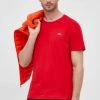 Ανδρικά Μπλουζάκια Βαμβακερό μπλουζάκι Lacoste κόκκινο