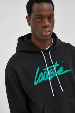 Ανδρικά Χωρίς φερμουάρ Βαμβακερή μπλούζα Lacoste χρώμα: μαύρο, -Lacoste Κατάστημα unnamed file 1629