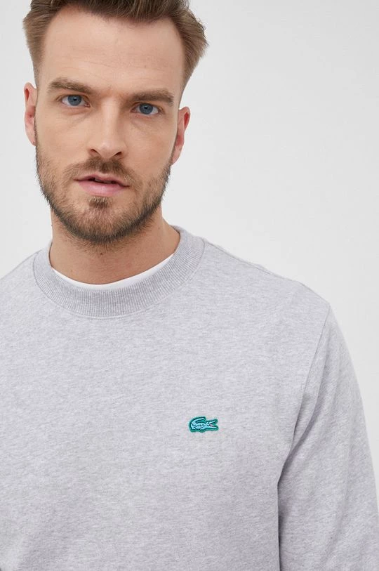 Ανδρικά Χωρίς φερμουάρ Μπλούζα Lacoste χρώμα: γκρι, 4 Ανδρικά Χωρίς φερμουάρ Μπλούζα Lacoste χρώμα: γκρι, - Image 4