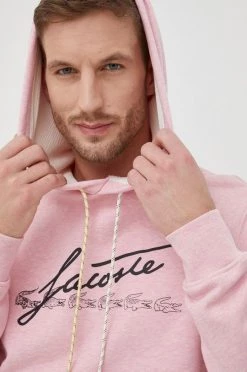 Ανδρικά Χωρίς φερμουάρ Βαμβακερή μπλούζα Lacoste χρώμα: ροζ, -Lacoste Κατάστημα unnamed file 1663