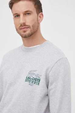 Ανδρικά Χωρίς φερμουάρ Βαμβακερή μπλούζα Lacoste χρώμα: γκρι, -Lacoste Κατάστημα unnamed file 1674