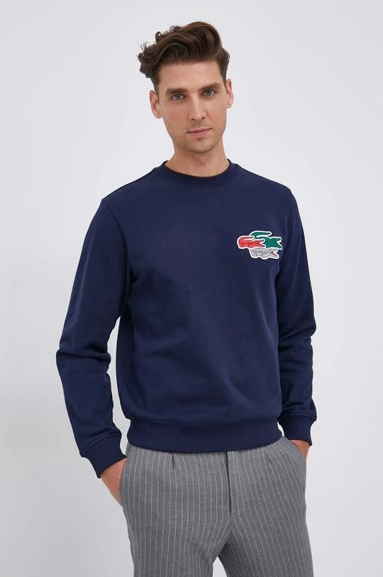 Ανδρικά Χωρίς φερμουάρ Βαμβακερή μπλούζα Lacoste χρώμα: ναυτικό μπλε 1 Ανδρικά Χωρίς φερμουάρ Βαμβακερή μπλούζα Lacoste χρώμα: ναυτικό μπλε