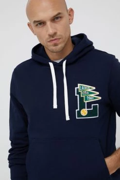 Ανδρικά Χωρίς φερμουάρ Βαμβακερή μπλούζα Lacoste χρώμα: ναυτικό μπλε