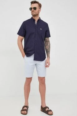 Ανδρικά Πουκάμισα Βαμβακερό πουκάμισο Lacoste χρώμα: ναυτικό μπλε, -Lacoste Κατάστημα unnamed file 1796