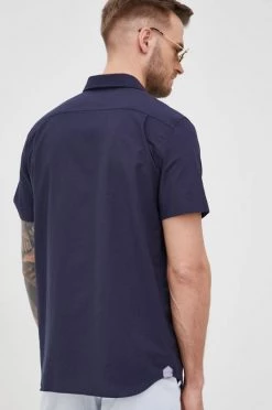 Ανδρικά Πουκάμισα Βαμβακερό πουκάμισο Lacoste χρώμα: ναυτικό μπλε, -Lacoste Κατάστημα unnamed file 1797