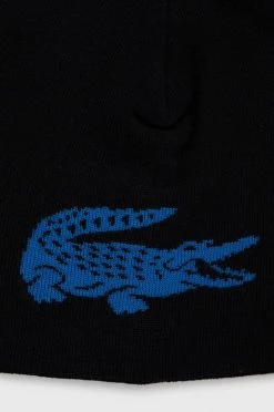 Σκουφιά Αναστρέψιμο μάλλινο καπάκι Lacoste μαύρο, -Lacoste Κατάστημα unnamed file 203
