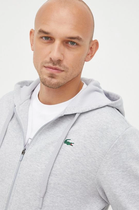 Ανδρικά Με φερμουάρ Μπλούζα Lacoste γκρι, 4 Ανδρικά Με φερμουάρ Μπλούζα Lacoste γκρι, - Image 4