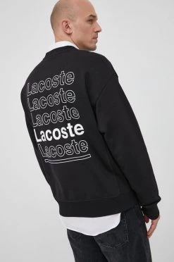 Ανδρικά Χωρίς φερμουάρ Βαμβακερή μπλούζα Lacoste χρώμα: μαύρο