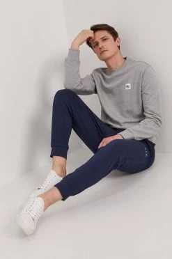 Ανδρικά Χωρίς φερμουάρ Lacoste - Βαμβακερή μπλούζα ανοιχτό γκρι