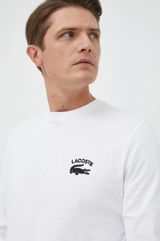Ανδρικά Μακρυμάνικα Βαμβακερή μπλούζα με μακριά μανίκια Lacoste άσπρο 4 Ανδρικά Μακρυμάνικα Βαμβακερή μπλούζα με μακριά μανίκια Lacoste άσπρο - Image 4
