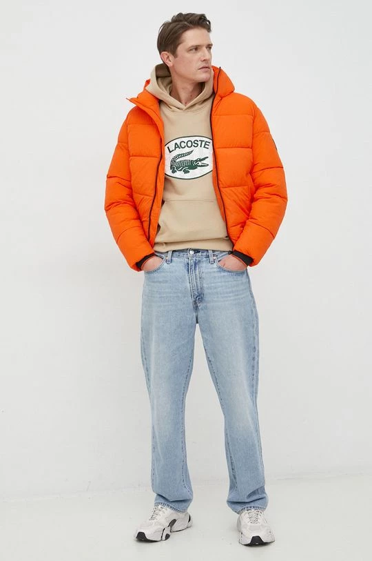 Ανδρικά Χωρίς φερμουάρ Βαμβακερή μπλούζα Lacoste μπεζ, με κουκούλα 2 Ανδρικά Χωρίς φερμουάρ Βαμβακερή μπλούζα Lacoste μπεζ, με κουκούλα - Image 2