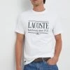 Ανδρικά Μπλουζάκια Βαμβακερό μπλουζάκι Lacoste άσπρο
