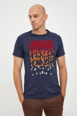 Ανδρικά Μπλουζάκια Βαμβακερό μπλουζάκι Lacoste ναυτικό μπλε