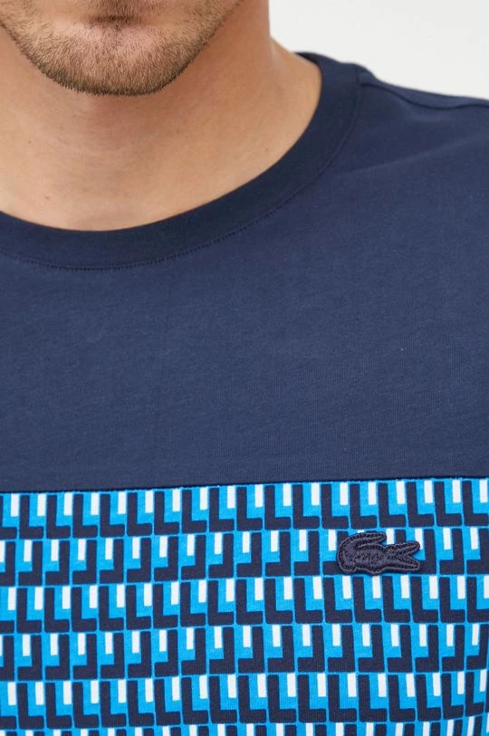 Ανδρικά Μπλουζάκια Βαμβακερό μπλουζάκι Lacoste ναυτικό μπλε 5 Ανδρικά Μπλουζάκια Βαμβακερό μπλουζάκι Lacoste ναυτικό μπλε - Image 5