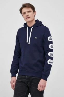 Ανδρικά Χωρίς φερμουάρ Lacoste - Βαμβακερή μπλούζα σκούρο μπλε