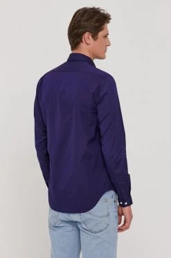 Ανδρικά Πουκάμισα Βαμβακερό πουκάμισο Lacoste χρώμα: ναυτικό μπλε -Lacoste Κατάστημα unnamed file 529