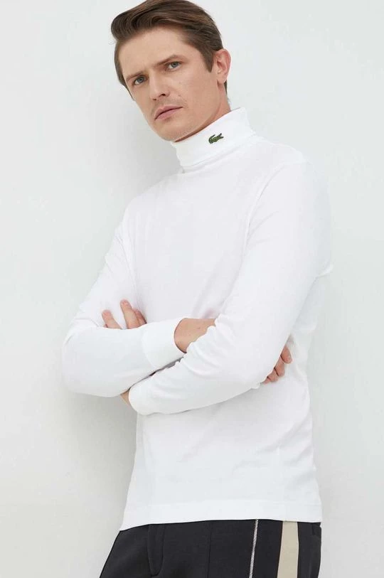Ανδρικά Μακρυμάνικα Βαμβακερή μπλούζα με μακριά μανίκια Lacoste άσπρο 4 Ανδρικά Μακρυμάνικα Βαμβακερή μπλούζα με μακριά μανίκια Lacoste άσπρο - Image 4
