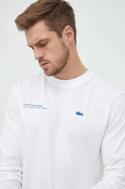 Ανδρικά Μακρυμάνικα Βαμβακερή μπλούζα με μακριά μανίκια Lacoste άσπρο -Lacoste Κατάστημα unnamed file 673