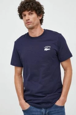 Ανδρικά Μπλουζάκια Βαμβακερό μπλουζάκι Lacoste ναυτικό μπλε