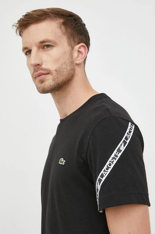 Ανδρικά Μπλουζάκια Βαμβακερό μπλουζάκι Lacoste μαύρο 1 Ανδρικά Μπλουζάκια Βαμβακερό μπλουζάκι Lacoste μαύρο