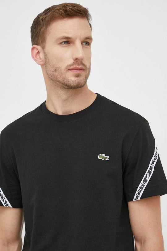 Ανδρικά Μπλουζάκια Βαμβακερό μπλουζάκι Lacoste μαύρο 5 Ανδρικά Μπλουζάκια Βαμβακερό μπλουζάκι Lacoste μαύρο - Image 5