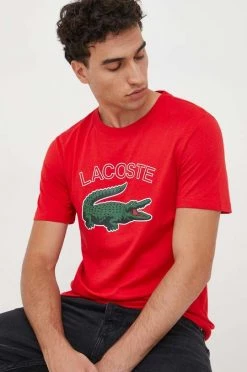 Ανδρικά Μπλουζάκια Μπλουζάκι Lacoste κόκκινο