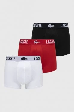 Ανδρικά Μπόξερ και σλιπ Μποξεράκια Lacoste (3-pack) κόκκινο