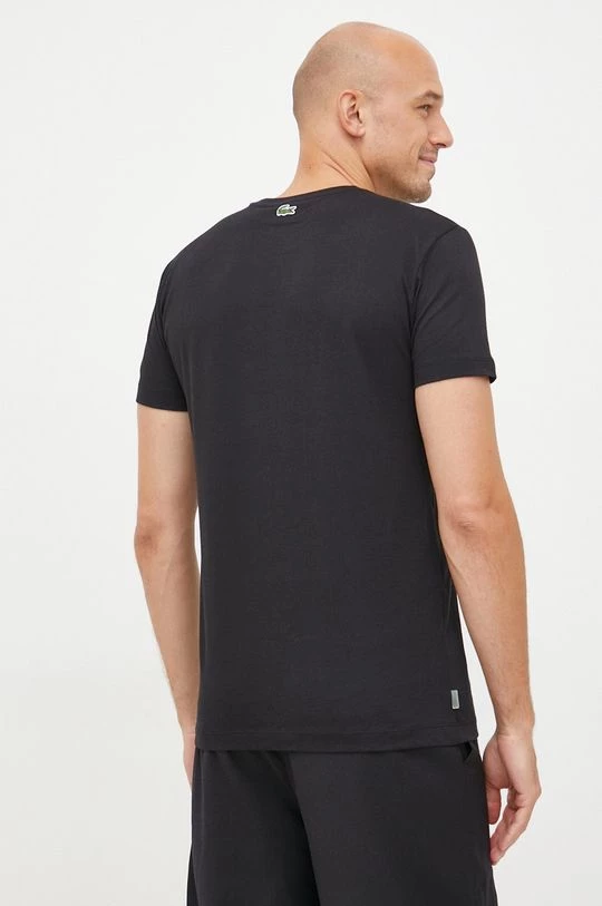 Ανδρικά Μπλουζάκια Βαμβακερό μπλουζάκι Lacoste μαύρο 3 Ανδρικά Μπλουζάκια Βαμβακερό μπλουζάκι Lacoste μαύρο - Image 3