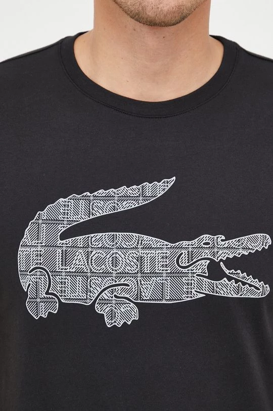 Ανδρικά Μπλουζάκια Βαμβακερό μπλουζάκι Lacoste μαύρο 5 Ανδρικά Μπλουζάκια Βαμβακερό μπλουζάκι Lacoste μαύρο - Image 5