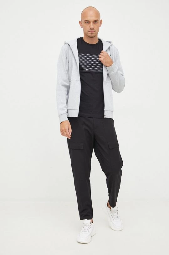 Ανδρικά Μπλουζάκια Βαμβακερό μπλουζάκι Lacoste μαύρο 2 Ανδρικά Μπλουζάκια Βαμβακερό μπλουζάκι Lacoste μαύρο - Image 2