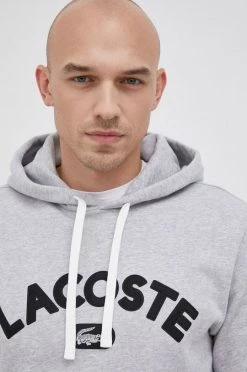 Ανδρικά Χωρίς φερμουάρ Βαμβακερή μπλούζα Lacoste χρώμα: γκρι