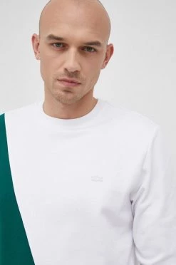 Ανδρικά Χωρίς φερμουάρ Βαμβακερή μπλούζα Lacoste χρώμα: άσπρο