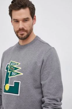 Ανδρικά Χωρίς φερμουάρ Βαμβακερή μπλούζα Lacoste χρώμα: γκρι -Lacoste Κατάστημα unnamed file 953